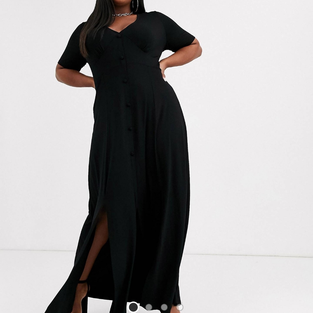ASOS DESIGN Curve button through maxi tea dress